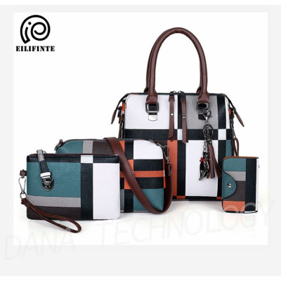 EILIFINTE B02 4 In 1 Quality Stylish Oxford Handbag - Plaid