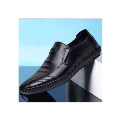 Executive Business Men Leather Loafer Shoes- Black