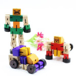 Children's Hot Toys Wooden Car Man Educational Deformation Wooden Robot Hand Play Model Toys Children's Creative Fun Toys Gifts