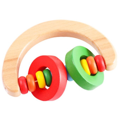 Baby Wooden Rattle Bell Toys Infant Handbell Rattles Kids Musical Instrument Educational Toy Funny Newborns Handle Bells Toys